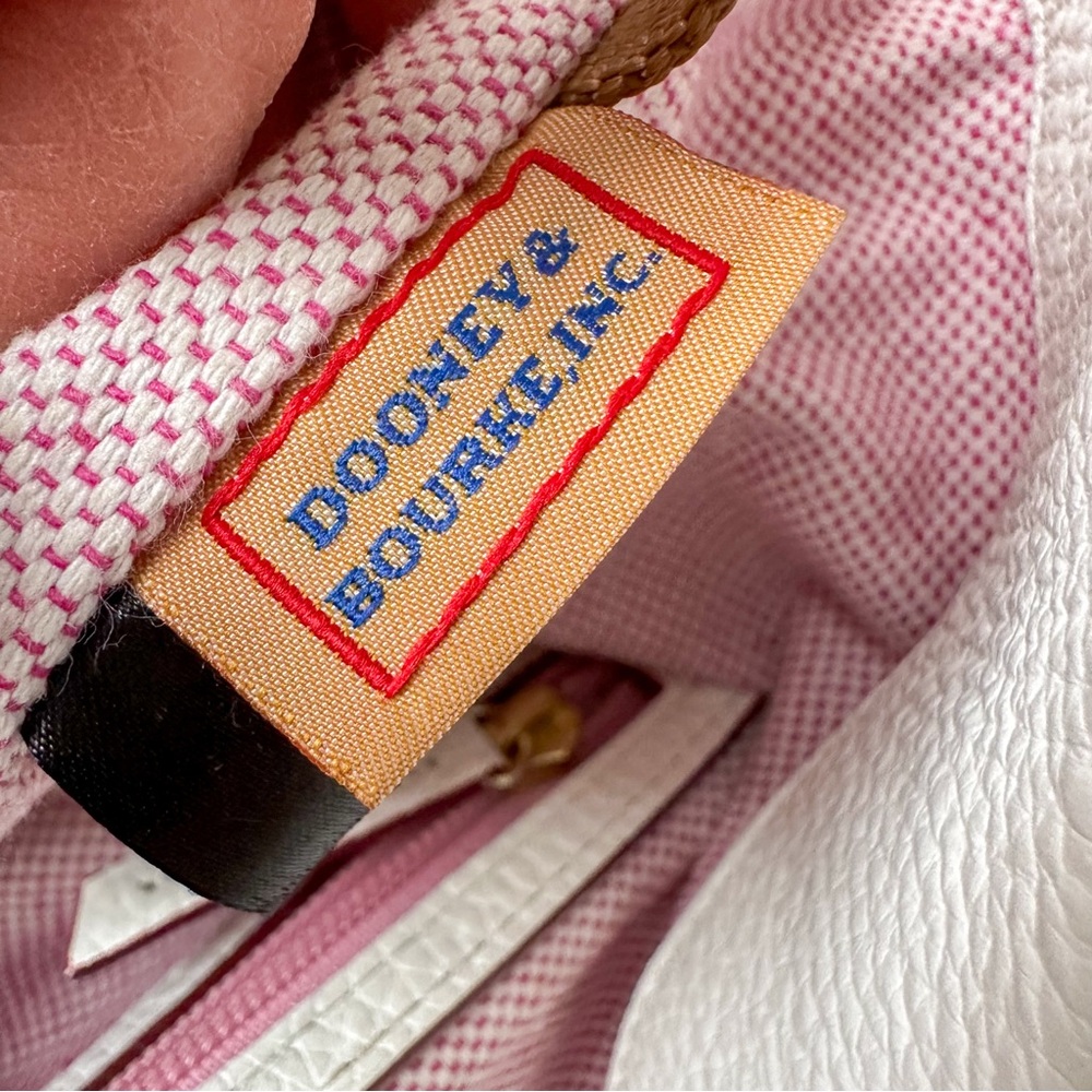 Dooney & Bourke White Lucca Leather Logo Lock Pebbled Leather Shoulder Bag Set - Picture 13 of 16